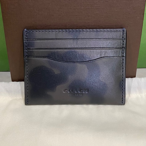 NWT Rare Coach $95msrp Charcoal Camo Card Holder - Picture 3 of 7